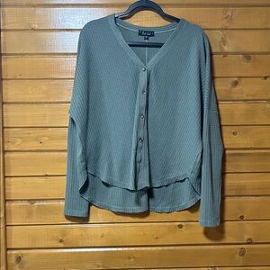 Francescas Sage Green Button-Down Top
